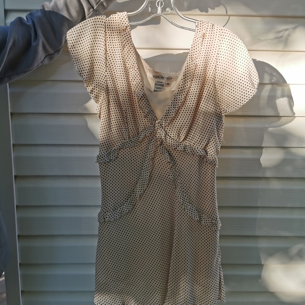 3/10$ Ivory Cream Polka Dot Blouse